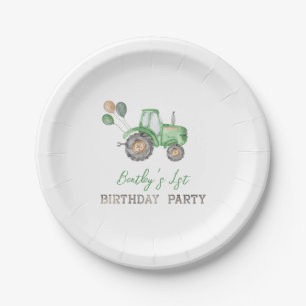 Tractor Paper Plates   Tractor Birthday Plates