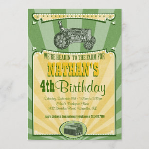Tractor Party Invitation