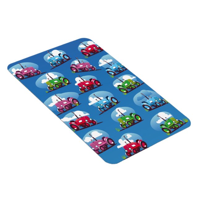 Tractor Pattern (Blue Background) Magnet (Right Side)