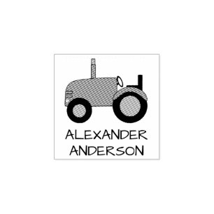 Tractor Personalise Rubber Stamp