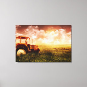 Tractor Ploughing Canvas Print