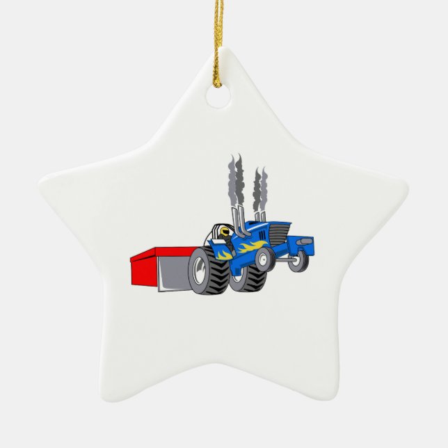 TRACTOR PULL CERAMIC ORNAMENT (Front)