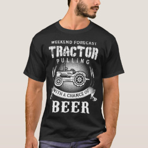 Tractor Pulling With Beer Farmer Premium  T-Shirt