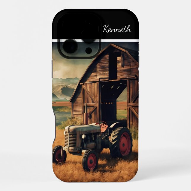 Tractor Resting By A Barn iPhone Case (Back)