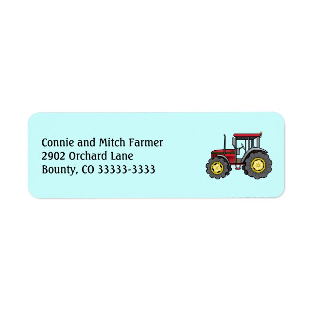 Tractor Return Address Label (Front)