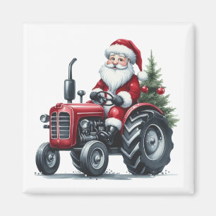Tractor Santa Magnet
