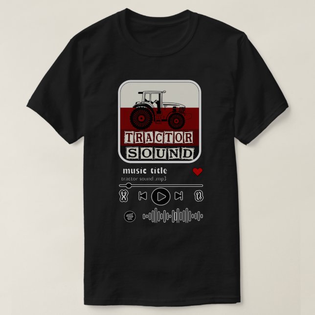 tractor sound mp3 in music player  T-Shirt (Design Front)