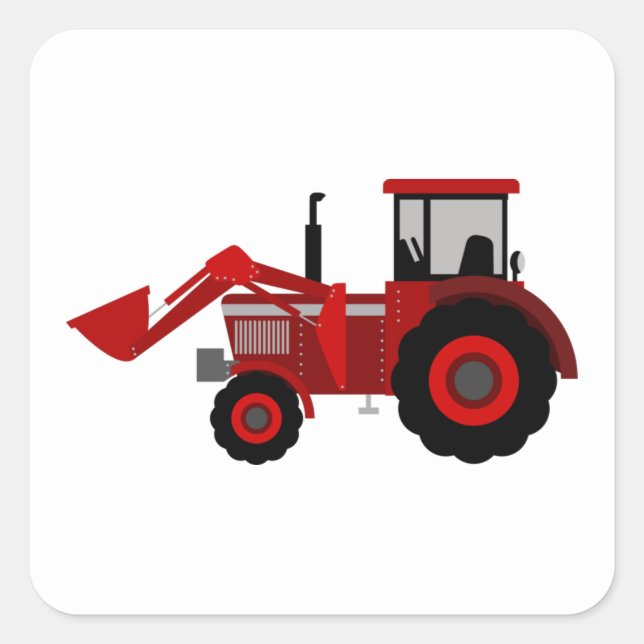 Tractor Square Stickers (Front)