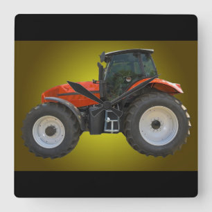 tractor square wall clock