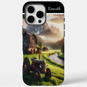 Tractor Sunset in the Alps iPhone 16 Pro Max Case