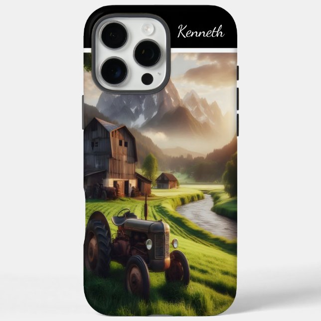 Tractor Sunset in the Alps Case-Mate iPhone Case (Back)