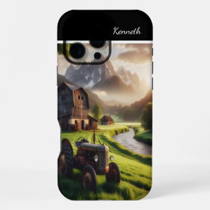Tractor Sunset in the Alps iPhone 16 Pro Max Case