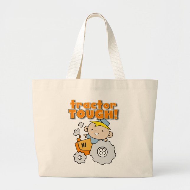 Tractor Tough T-shirts and Gifts Large Tote Bag (Front)