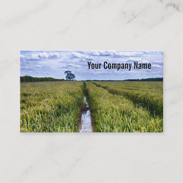 Tractor Tracks through Field Custom Business Cards (Front)