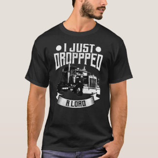Tractor Trailer 18 Wheeler Design On Back T-Shirt