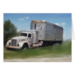 Tractor/Trailer In A Field Card