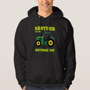 Tractor Truck Brother Of The Birthday Boy Funny Fa Hoodie