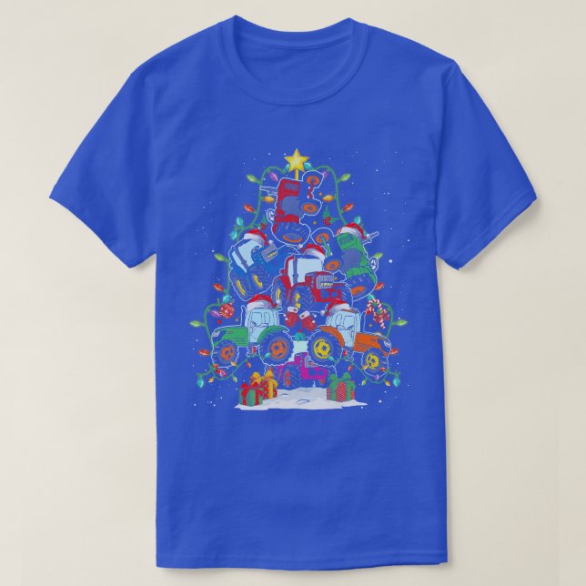Tractor Truck Christmas Tree Light Farm Tractor Ug T-Shirt (Design Front)