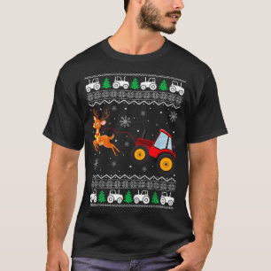 Tractor Ugly Christmas Tree Holiday Funny Xmas Boy T-Shirt