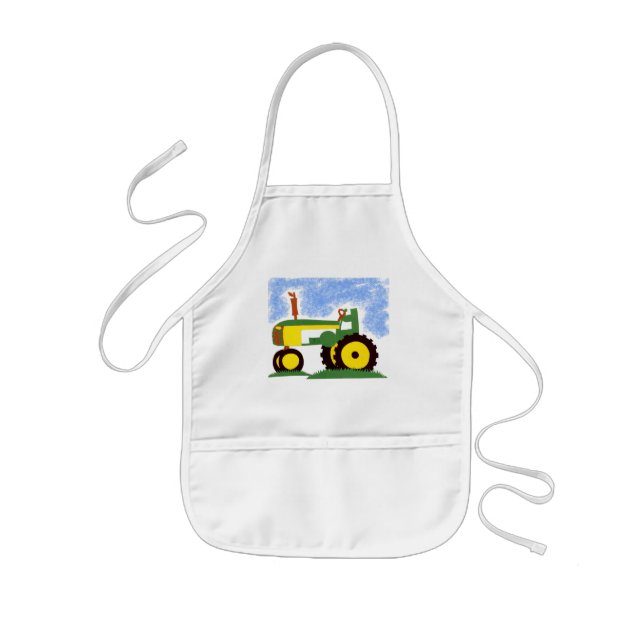 Tractor under Blue Sky Kids Apron (Front)