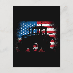 Tractor USA Flag design for Patriotic Farmer Enclosure Card
