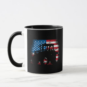 Tractor USA Flag design for Patriotic Farmer Mug