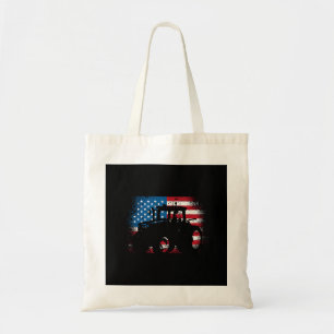 Tractor USA Flag Design for Patriotic Farmer Tote Bag