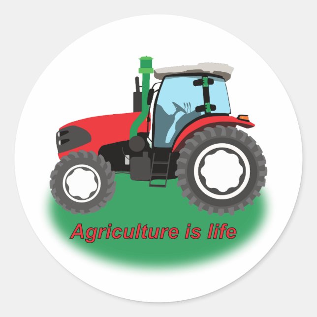 Tractor used in agricultural fields classic round sticker (Front)