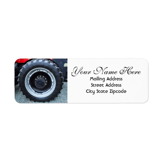 Tractor Wheel Return Address Label (Front)