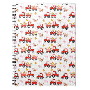 Tractor With Farm Animals Notebook