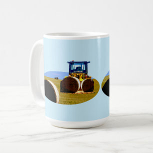Tractor With Hay Bales Oil Paint, Coffee Mug
