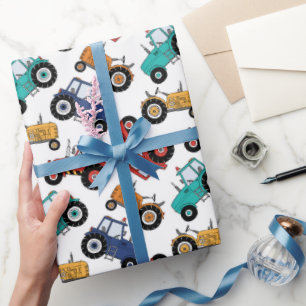 Tractor Wrapping Paper, Farm Birthday Gift Wrap