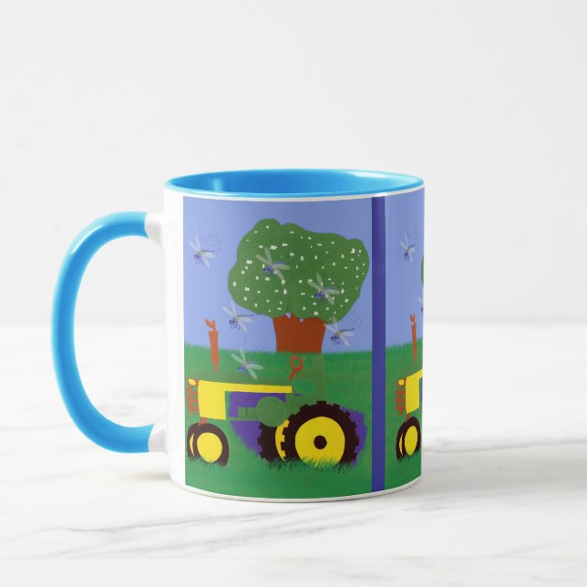 Tractors and Dragonflies Mug (Left)