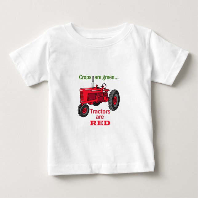 Tractors Are Red Baby T-Shirt (Front)