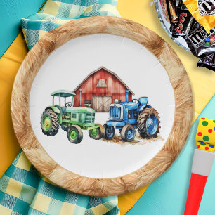 Tractors Farm Birthday Paper Plates
