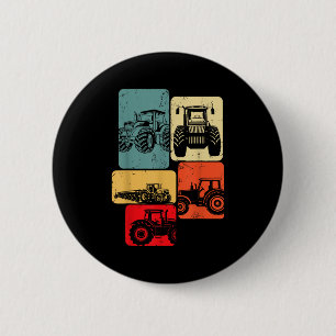 Tractors Farm Kids Boys 6 Cm Round Badge