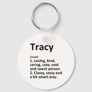 Tracy Definition Personalised Name Funny Birthday  Key Ring