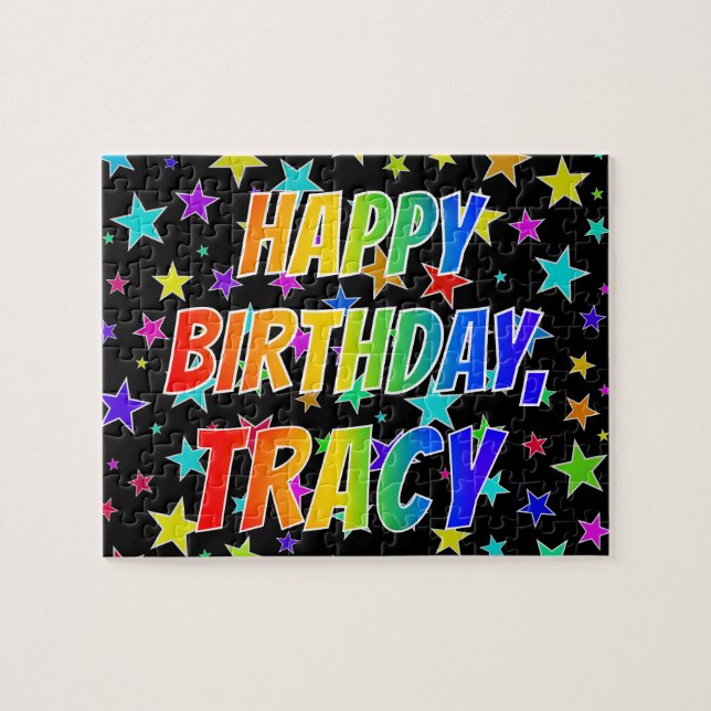 "TRACY" First Name, Fun "HAPPY BIRTHDAY" Jigsaw Puzzle (Horizontal)