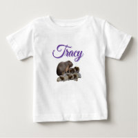 Tracy Girls Name In Purple With Capybras,