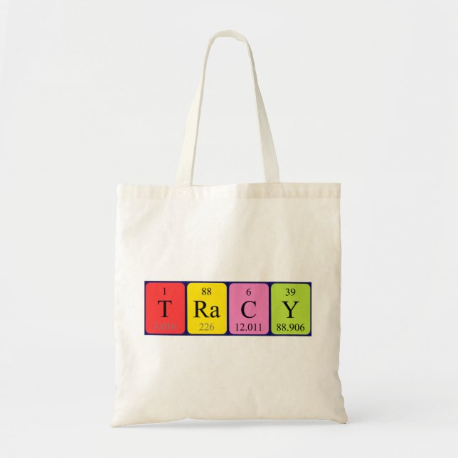 Tracy periodic table name tote bag (Front)