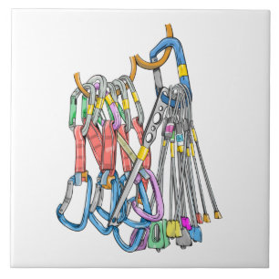 Trad climbing rack ceramic tile