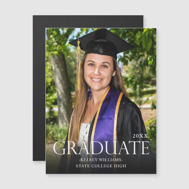 Trad Graduate 3M & Photo Graduation Magnet Darker (Front/Back)