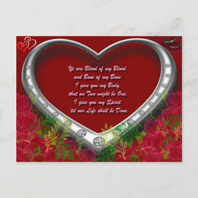 Trad. Scot Love Vow: Blood of my Blood - Floral Postcard (Front)