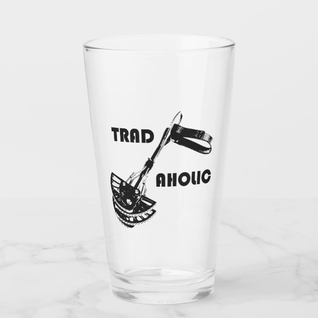 Tradaholic Rock Climber Glass (Front)