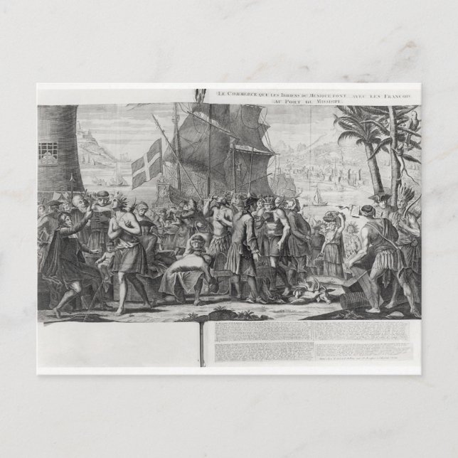 Trade between Mexican Indians and the French Postcard (Front)