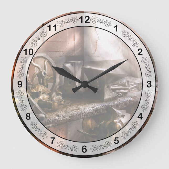 Trade - Blacksmith - In my Grandfather's Workshop Large Clock (Front)