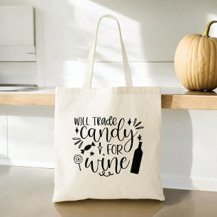 Trade Candy for Wine Funny Halloween Tote Bag