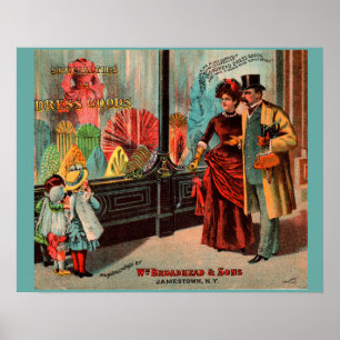 trade card William Broadhead & Sons dress goods Poster