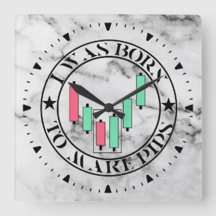 Trade Design   Bullish pattern   Marble Square Wall Clock