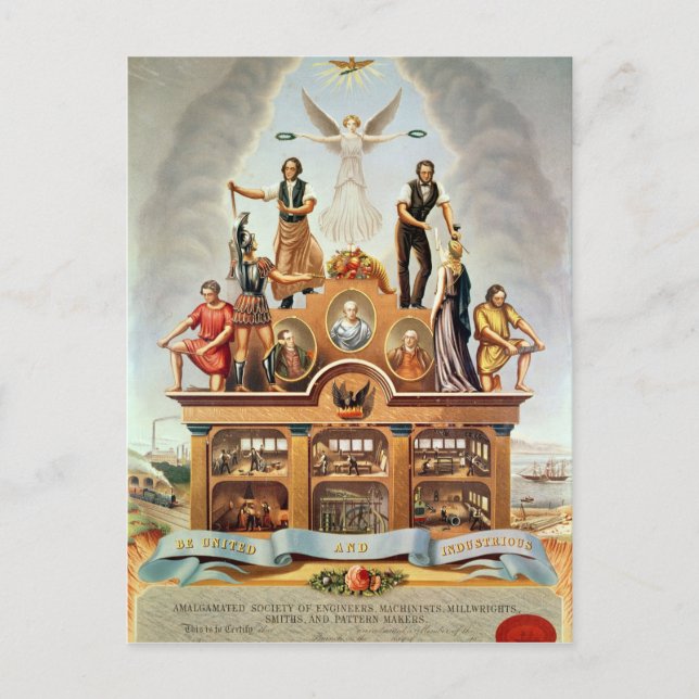Trade Emblem of the Amalgamated Society Postcard (Front)